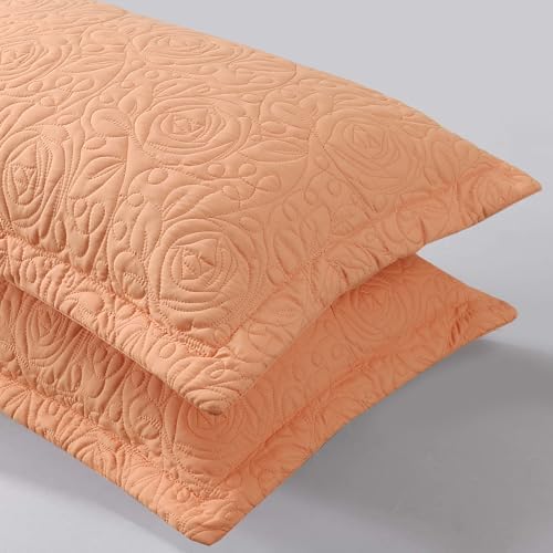 MarCielo 2-Piece Embroidered Pillow Shams, Decorative Microfiber Pillow Covers - Image 4