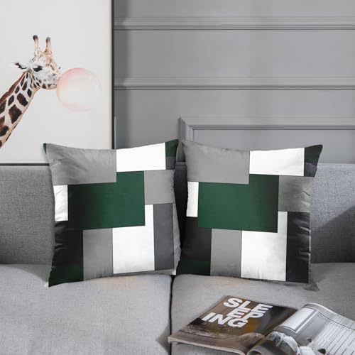 Emvency Throw Pillow Covers Set of 2, 18 x 18 Inch, Dark Green - Image 5