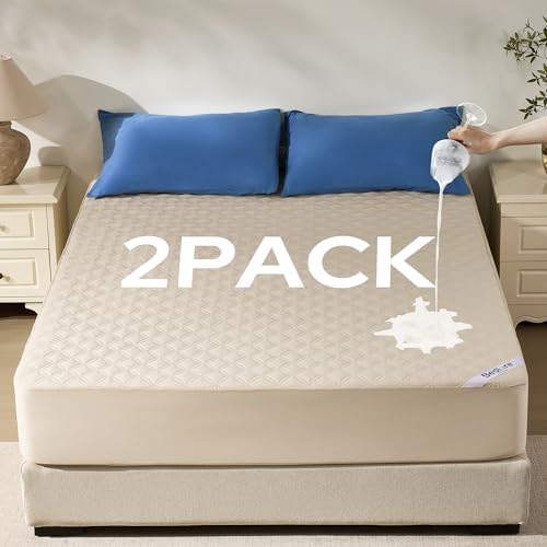 BEDLORE 2 Pack Waterproof Mattress Protector, Cal King Size Mattress Pad by Bedlore