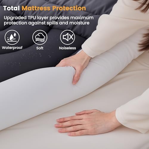 Waterproof California King Mattress Pad, Noiseless Mattress Protector - Image 2