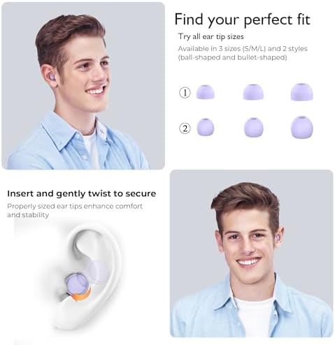 Jayine 2 Pairs Ear Plugs for Sleeping, Soft Full Silicone Ear Plugs for Noise - Image 4