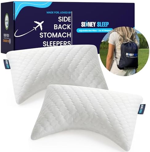 Sidney Sleep Set of 2 Mini Travel Size Neck Pillows by SidneySleep