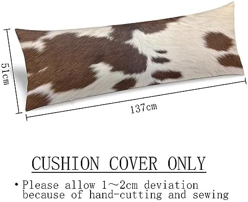 Cow Print Body Pillow Cover Brown Cowhide Western Farmhouse Long Pillow Case - Image 3