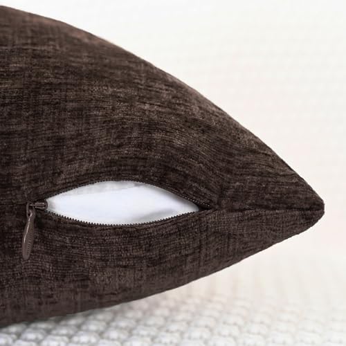 CaliTime Decorative Couch Throw Pillow Covers 22 X 22 Inches Coffee - Image 3