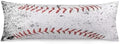 Sport Theme Body Pillow Cover Sports White Black and Red Baseball Laces by AELMARNEE