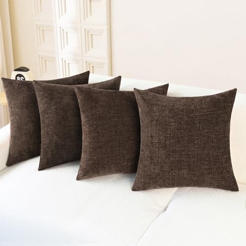 CaliTime Decorative Couch Throw Pillow Covers 18 X 18 Inches Coffee by CaliTime