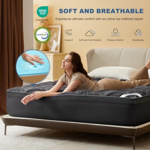 Bedlore Full Mattress Topper Dual Layer 4-Inch Memory Foam Mattress Topper - Image 3