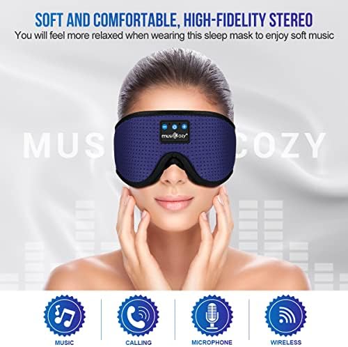 MUSICOZY 3D Sleep Headphones Bluetooth 5.4 Breathable Sleep Eye Mask - Image 2