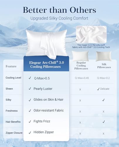 Elegear Cooling Pillow Cases for Hot Sleeper, Satin Pillowcases - Image 4