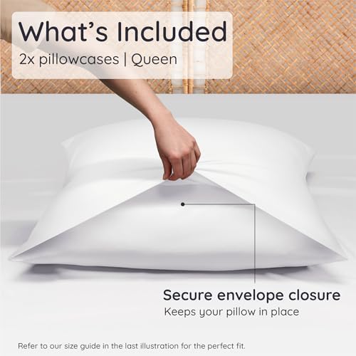 Bambaw 100% Viscose Derived from Bamboo Pillowcase Queen Size – Set of 2 Queen - Image 2