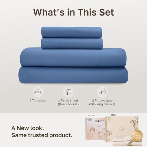 California Design Den 100% Organic Cotton Deep Pocket King Sheet Set - Image 3