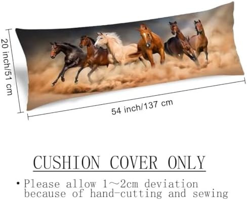 Horses Body Pillow Cover, Desert Sand Storm, Western Decorative Soft Large - Image 4