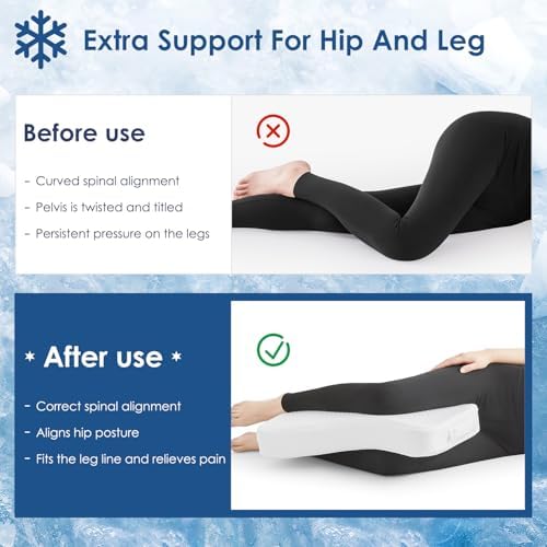 Leg Pillow for Side Sleepers, Memory Foam Knee Pillow for Side Sleeping - Image 2