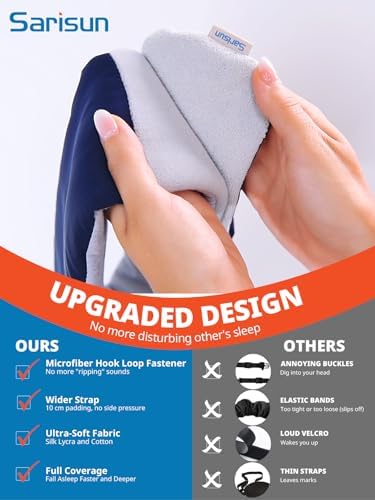 SARISUN Eye Mask for Side Sleepers, Wrap-Around Light Blocking Sleep Mask - Image 4