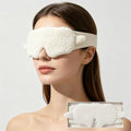 White Faux Lamb Fleece Sleep Mask Allergy Free Full Wrap Eye Cover by ZOESMIEN