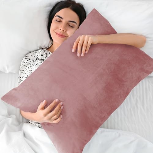 BEDELITE Flannel Pillow Cases Queen Size Set of 2, Dusty Pink, 20x30 Inches - Image 5