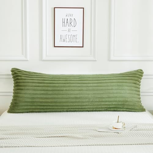 JAUXIO Faux Fur Fluffy Body Pillow Cover Luxury Striped Plush Decorative Body - Image 2