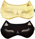 Cute Cat Sleep Mask for Kids, 2 Pack Silk Sleeping Eye Cover Adjustable Mask by Mukveitn