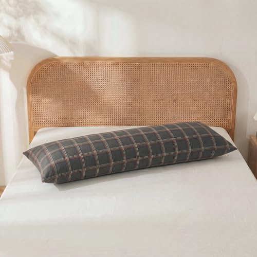 Merryword 100% Cotton Body Pillow Cover, 20 x 54, Washed Cotton Deep Brown - Image 3