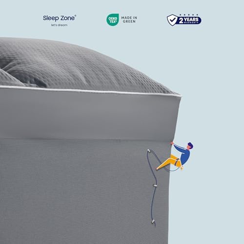 SLEEP ZONE Mattress Topper Queen Size, Extra Thick Fitted Mattress Pad - Image 4
