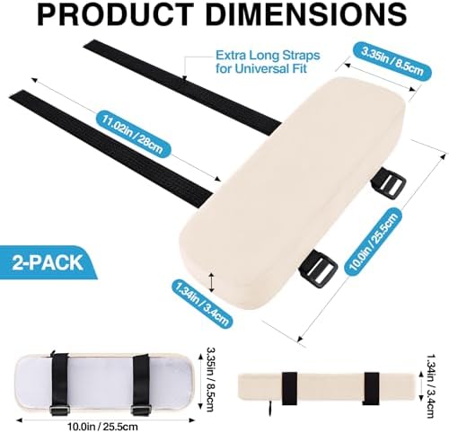 Smiry Memory Foam Office Chair Armrest Pads, Non-Slip Armrest Cushion - Image 2