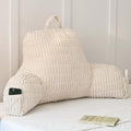 Corduroy Reading Pillow for Sitting in Bed, Large Backrest Bed Pillow by YAOSHUHO