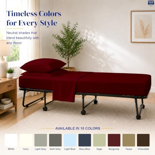 Cottingon 4 PC Cot Sheet Set 25"X75", Egyptian Cotton - Image 6