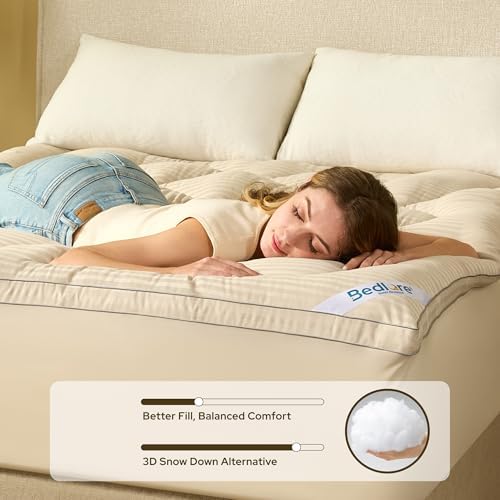 BEDLORE Queen Mattress Topper, Thick Pillow Top Bed Cover Soft Mattress Pad - Image 2