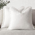Foindtower Decorative Linen Fringe Throw Pillow Covers 22×22 Inch by Foindtower