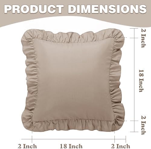 KKJIAF 2 Pack Ruffle Pillow Cases 18x18 Inches - Image 3