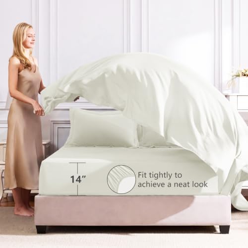 CozyLux King Comforter Set 102"x90" Ivory - Image 5