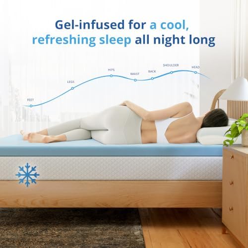 EGOHOME 4 Inch King Memory Foam Mattress Topper- Cooling Gel Infused - Image 3