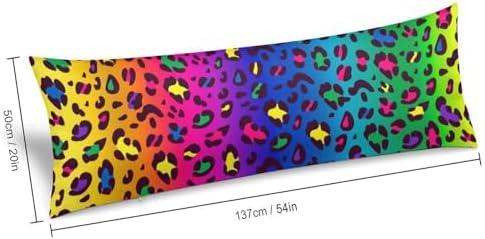 Rainbow Leopard Body Pillow Pillowcase Colorful Cheetah Long Body Pillow Cover - Image 3