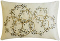 The HomeCentric Ivory Lumbar Pillow Cover, Crystals Medallion Lumbar Pillow by TheHomeCentric