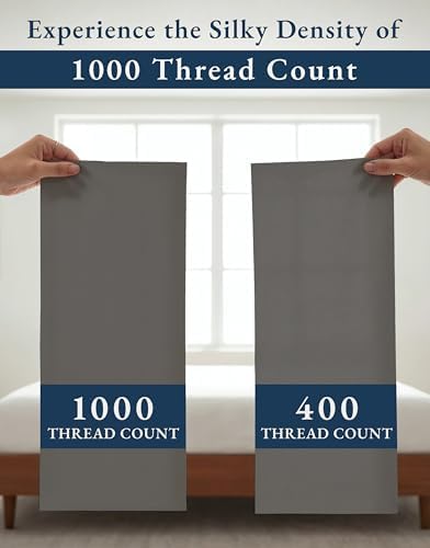 LANE LINEN Split King Sheet Sets Adjustable Bed Sateen Weave - Image 4