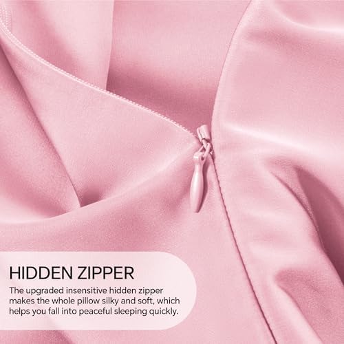 INFIIXSO Silk Pillow Cases 2 Pack, Standard Size, Hidden Zipper - Image 5