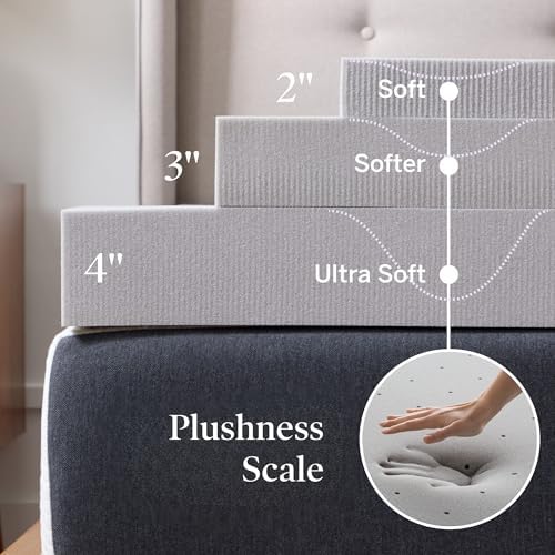 Lucid® 4" Bamboo Charcoal Memory Foam Topper – Extra Thick – Twin XL - Image 3