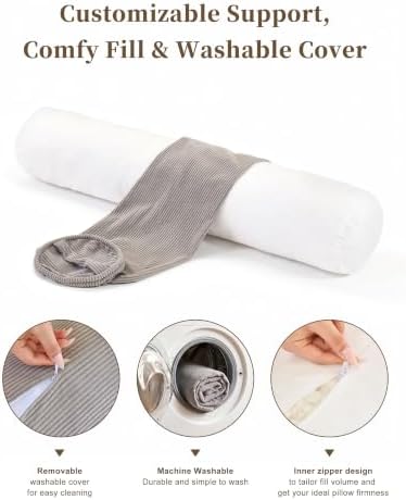 YZ HOME Corduroy Bolster Pillow, Long Pillow - Image 3