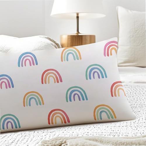 Boho Pastel Rainbow 20x54 Body Pillow Cover, Girl Nursery Decor, Boho - Image 5