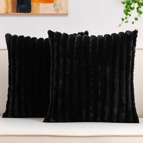 Aegero Pack of 2 Faux Fur Christmas Throw Pillow Covers 22x22 Inch by Unknown