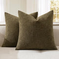MIULEE Coffee Chenille Couch Throw Pillow Covers by MIULEE