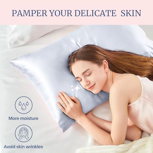 BEDELITE Satin Pillowcases, Queen Size 20x30 Inch, Evening Haze - Image 3