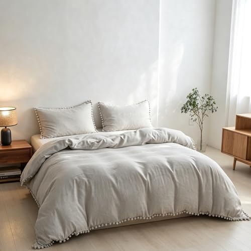 Simple&Opulence French Linen Blended Duvet Cover Queen, Flax Viscose Derived by SimpleOpulence