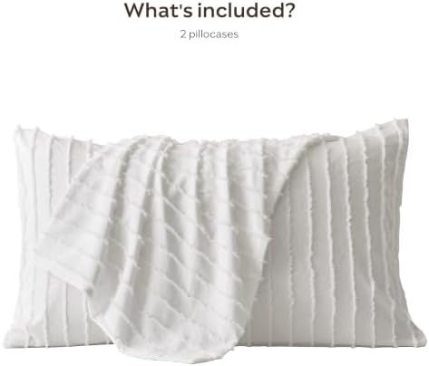 JELLYMONI White Striped Tufted Pillowcases King Size - Image 7