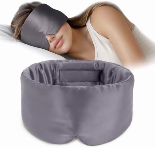 OLESILK 100% Mulberry Silk Sleep Mask, Large Size, Pressureless by OLESILK