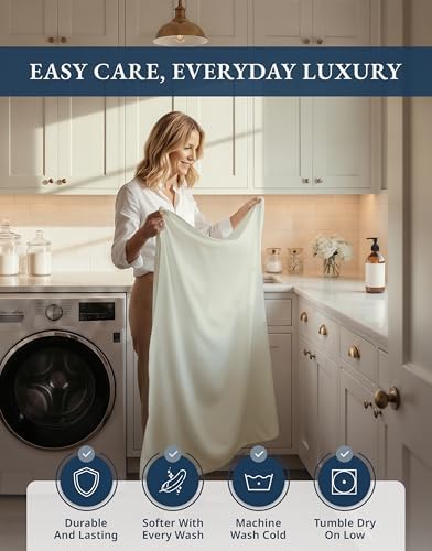 LANE LINEN Cooling Sheets Full Size 100% Egyptian Cotton Sateen - Image 7