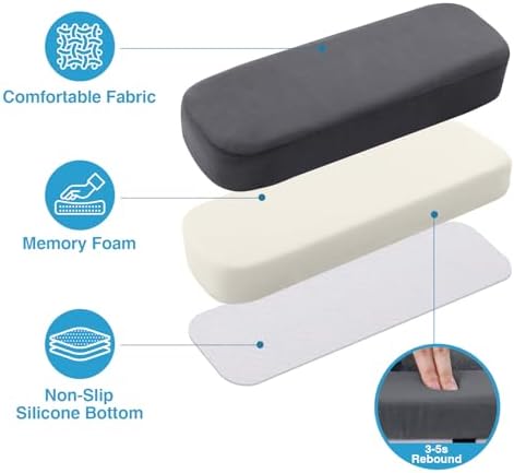 Smiry Memory Foam Office Chair Armrest Pads, Non-Slip Armrest Cushion - Image 2