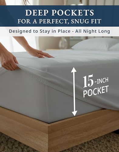 LANE LINEN Split King Deep Pocket Sheets 100% Egyptian Cotton - Image 6