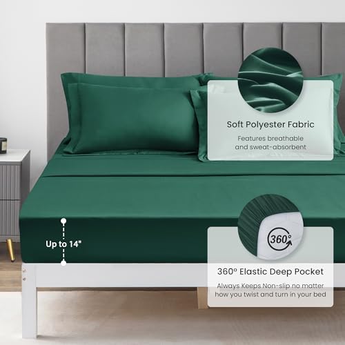Love's cabin Full Comforter Set Dark Green, 7 Pieces Full Bed in a Bag - Image 6