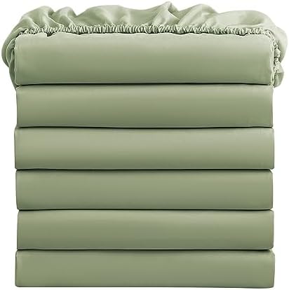 FreshCulture Full Fitted Sheets, Bulk Pack of 6, Deep Pocket, Soft Microfiber by FreshCulture